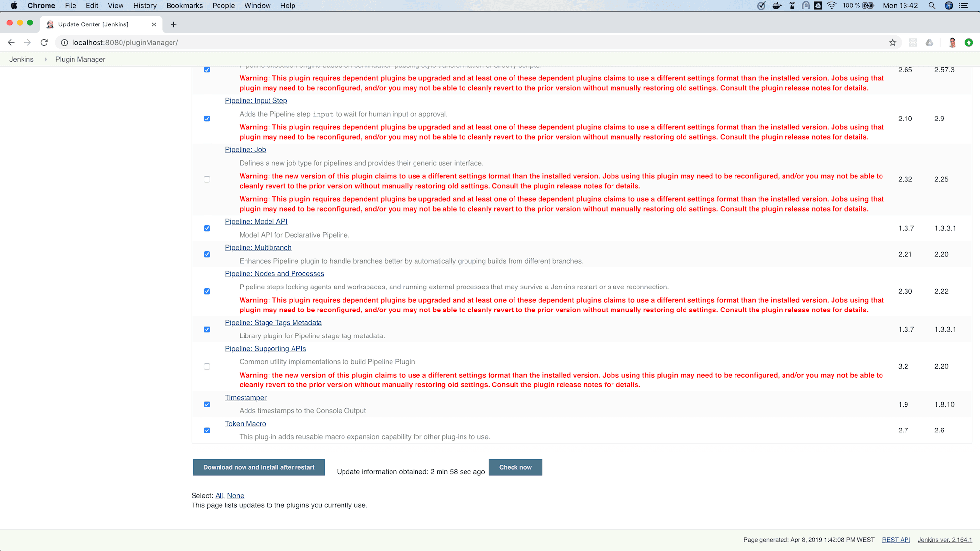 jenkins plugin manager updates selected bottom